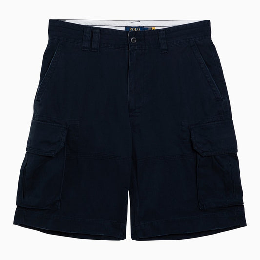 Navy blue cotton bermuda shorts