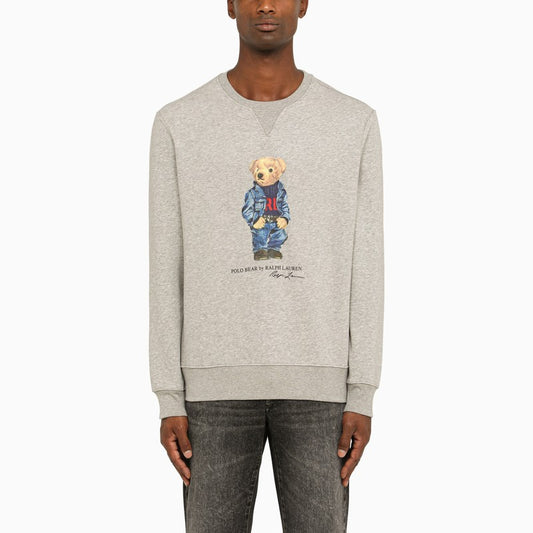 Grey crewneck sweatshirt with print