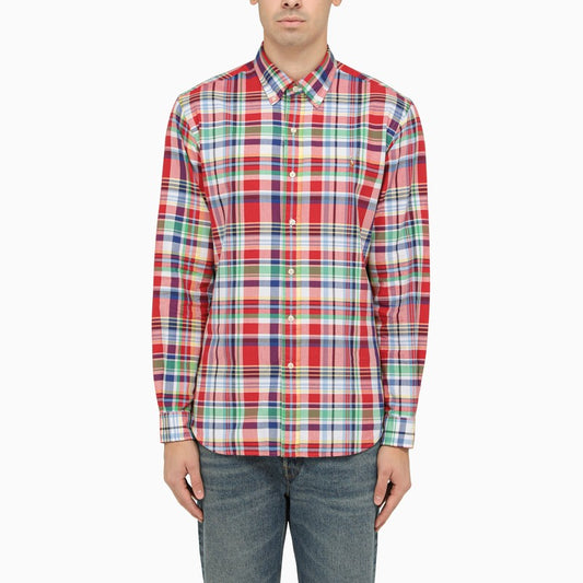 Multicoloured check pattern cotton shirt