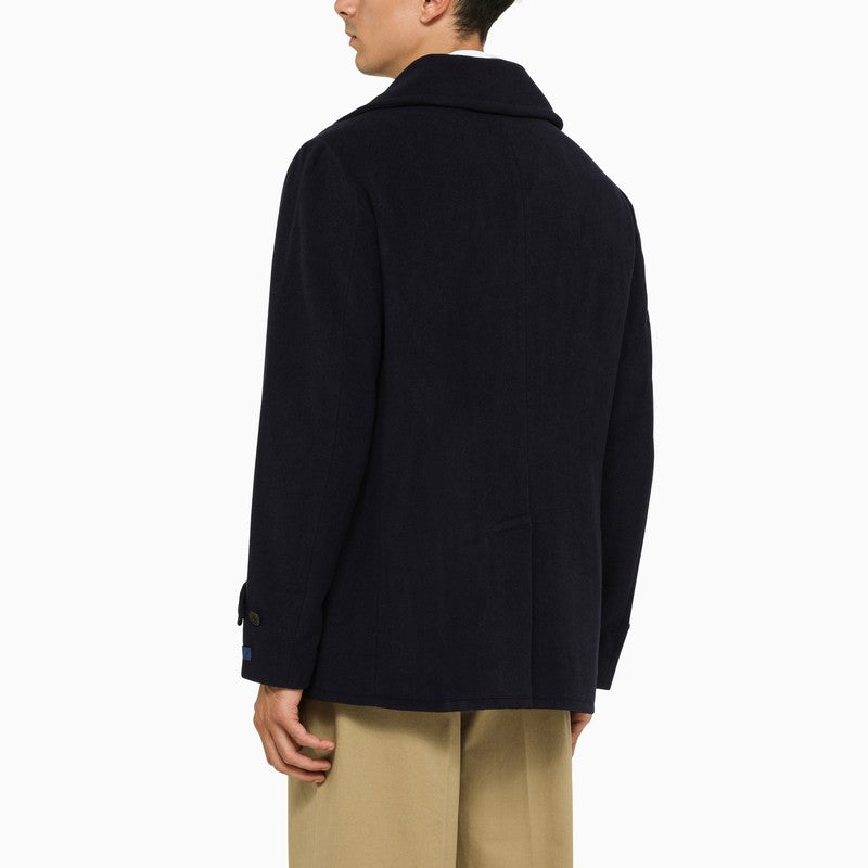 Navy wool caban coat