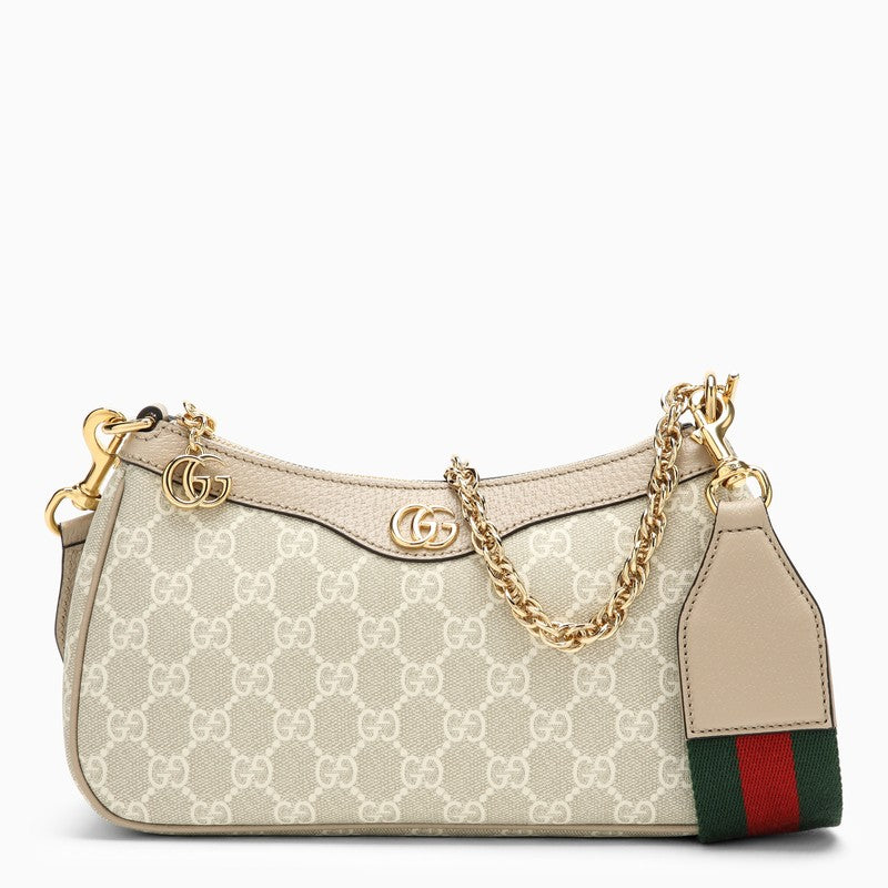 Small Ophidia beige/white bag