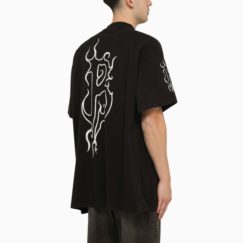 Black oversize darkwave T-shirt
