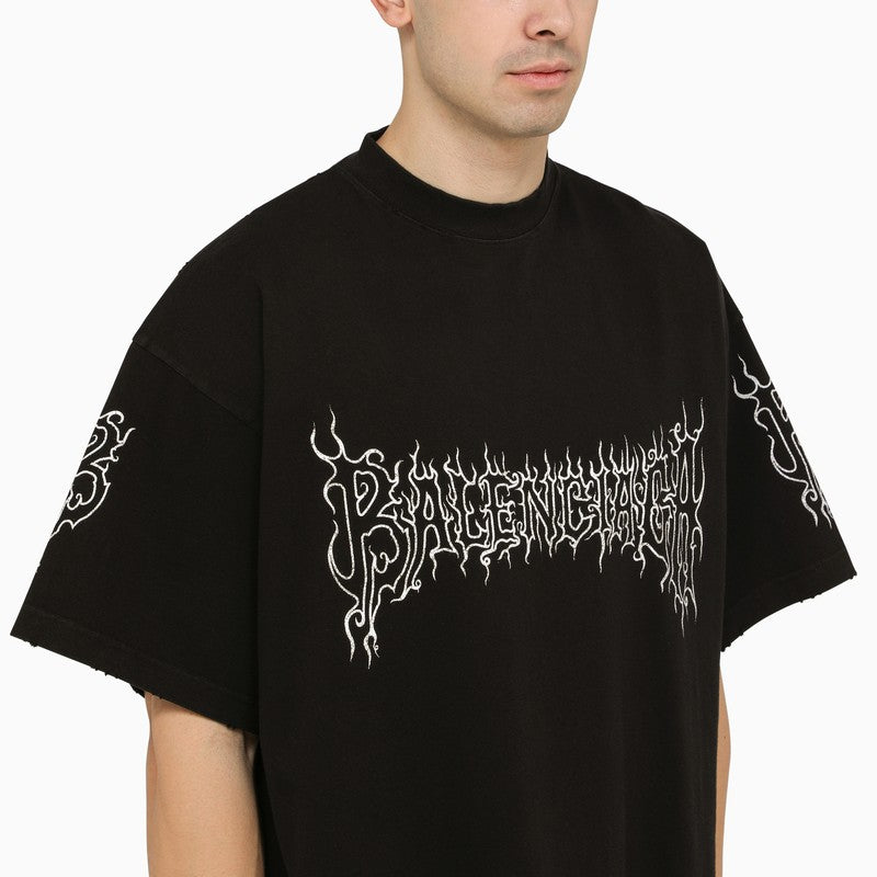 Black oversize darkwave T-shirt