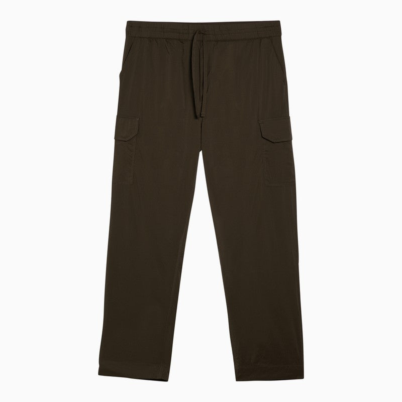Military green trousers in technical fabric