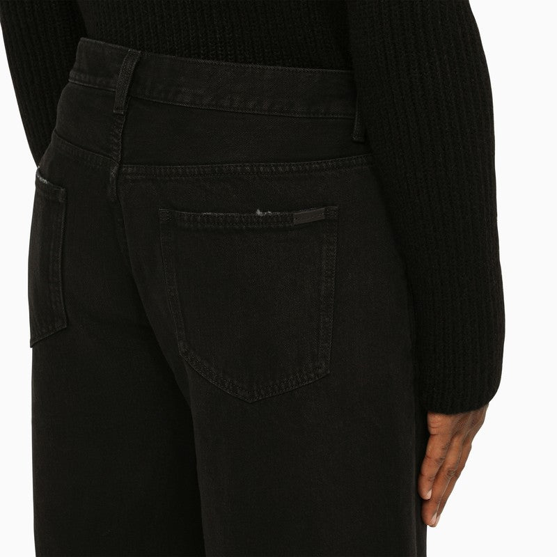 Regular black denim jeans