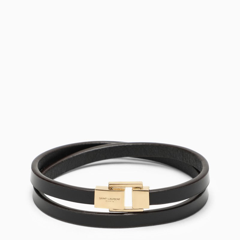 Dark brown leather bracelet