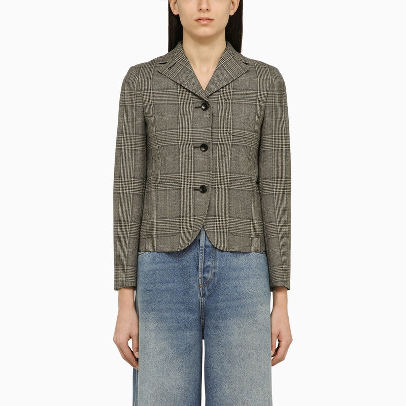 Prince of Wales single-breasted jacket in wool