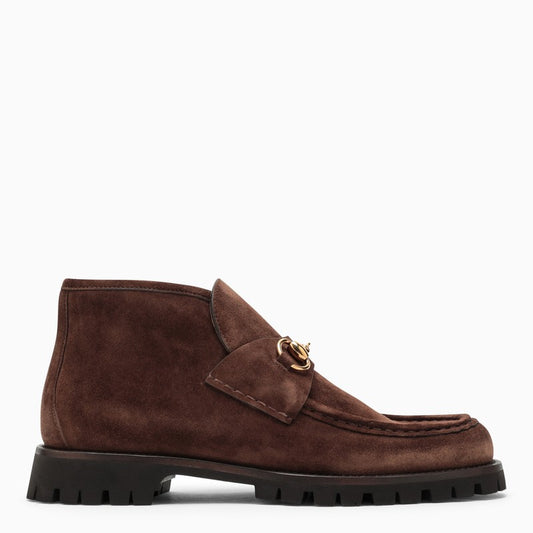Brown suede ankle boot