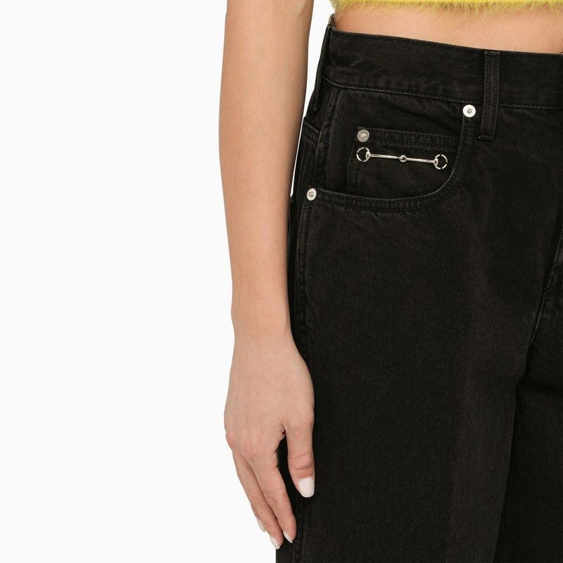 Black denim baggy jeans