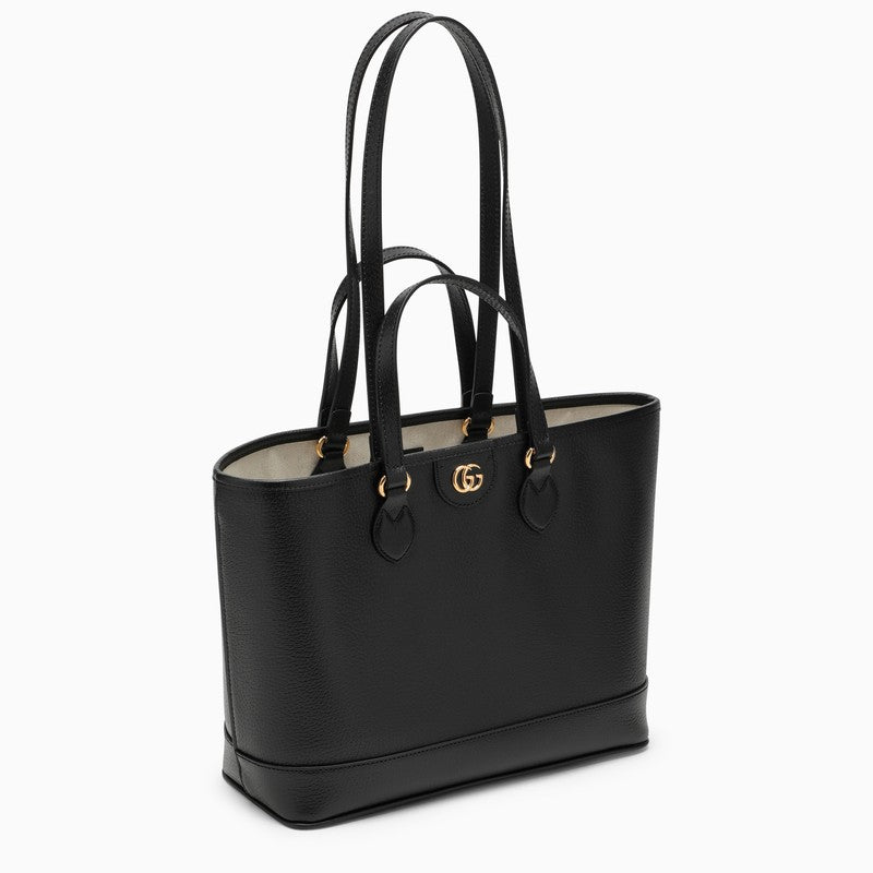 Ophidia black leather mini shopping bag