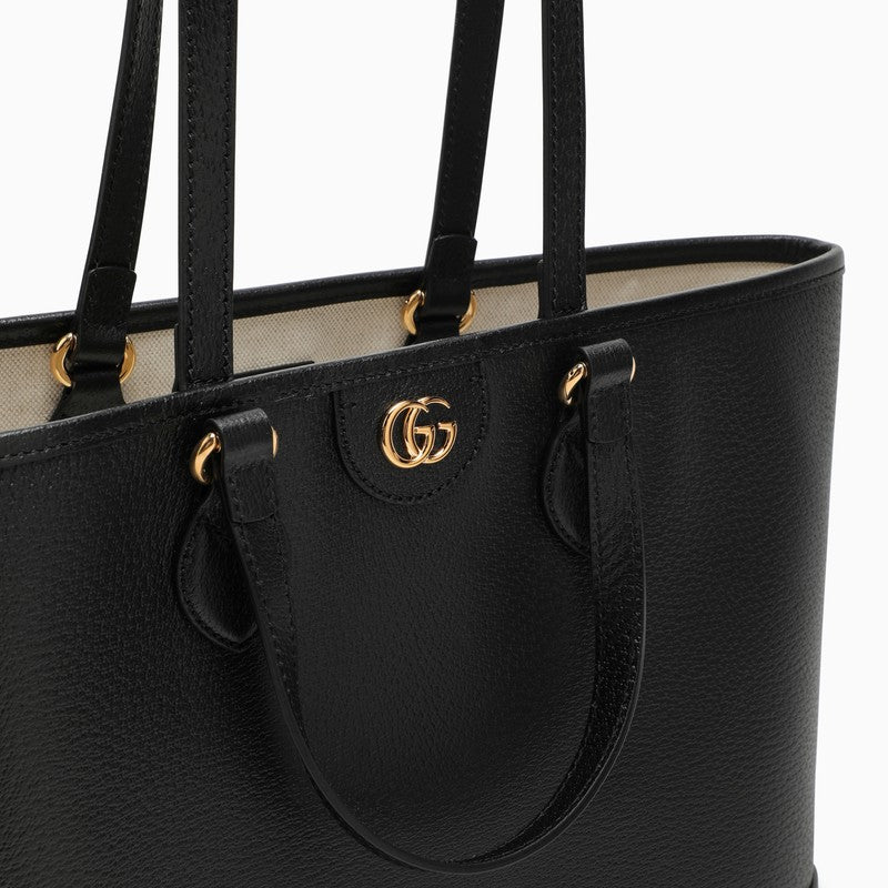 Ophidia black leather mini shopping bag