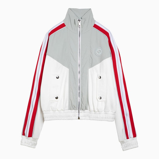 [WOMEN][NEW IN]White/grey/red sweatshirt in technical jersey