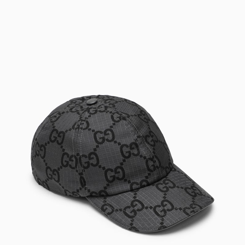 Dark grey and black baseball cap with GG motif