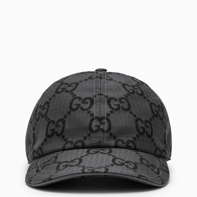 Dark grey and black baseball cap with GG motif