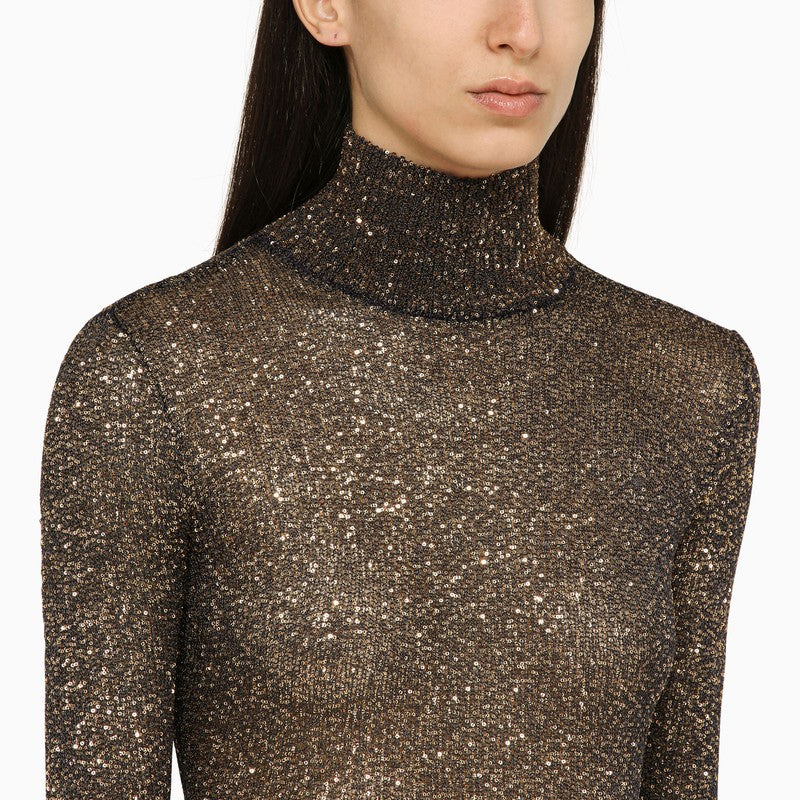 Brown and gold dress with sequins