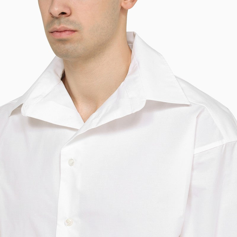 Kick collar oversize shirt white