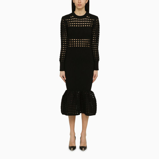 Black knitted midi dress