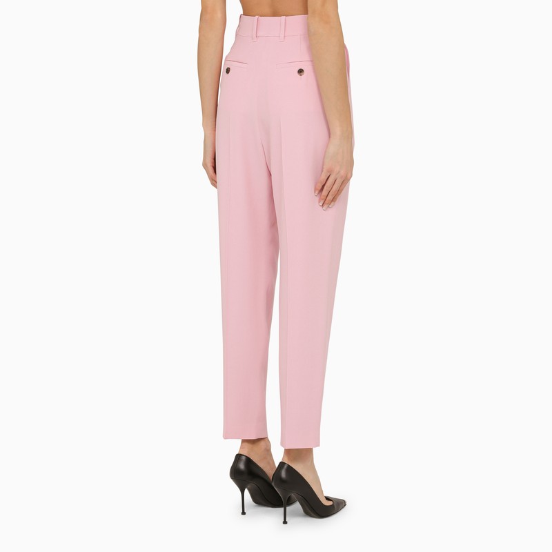 Pink regular trousers with pleats