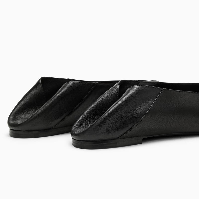 [WOMEN][NEW IN]Pointed black leather ballerina