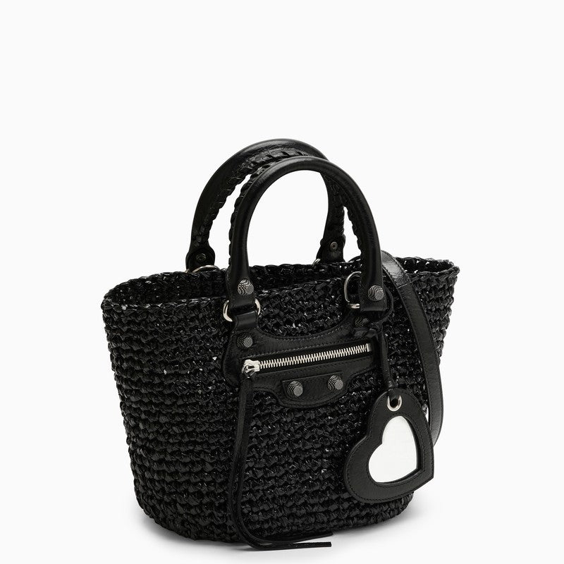 Le Cagole small black Basket Bag