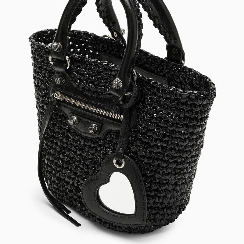 Le Cagole small black Basket Bag