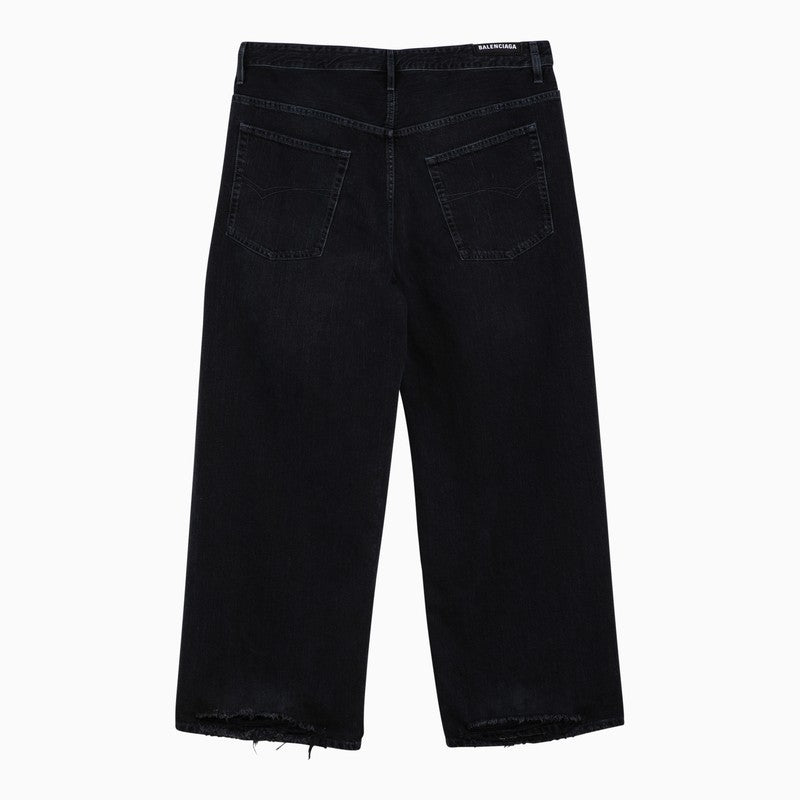 Dark blue denim oversized baggy jeans