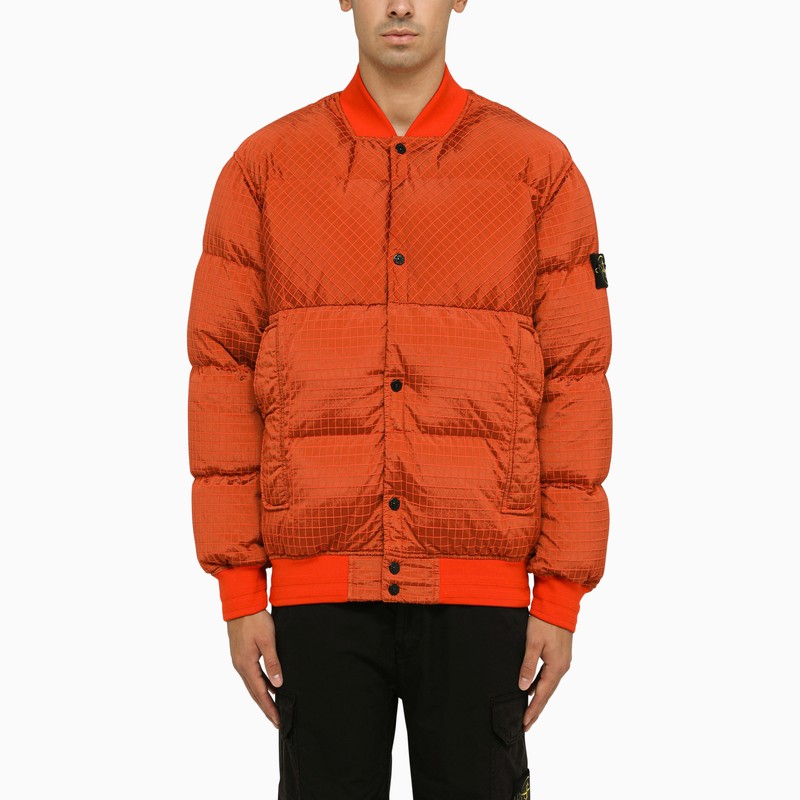 Orange nylon bomber jacket