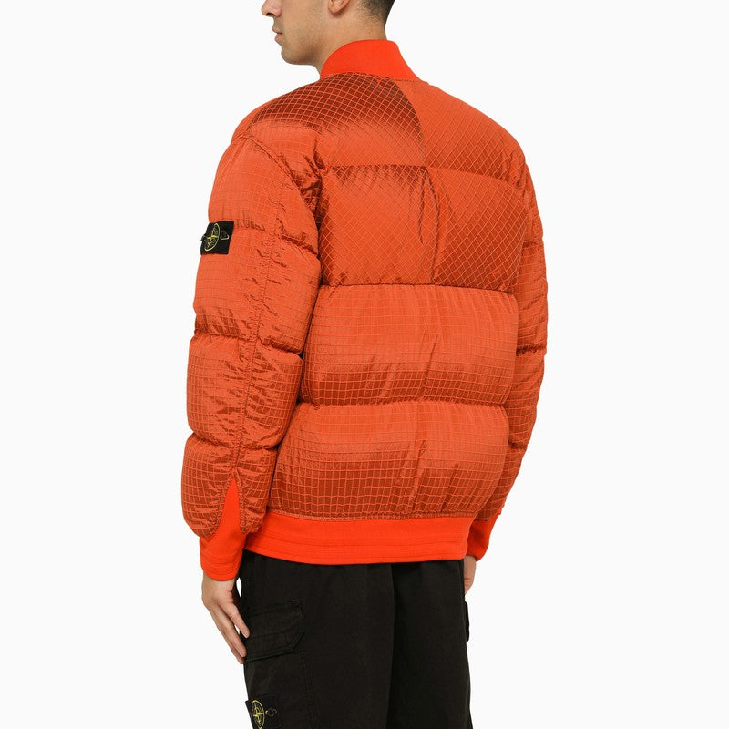 Orange nylon bomber jacket