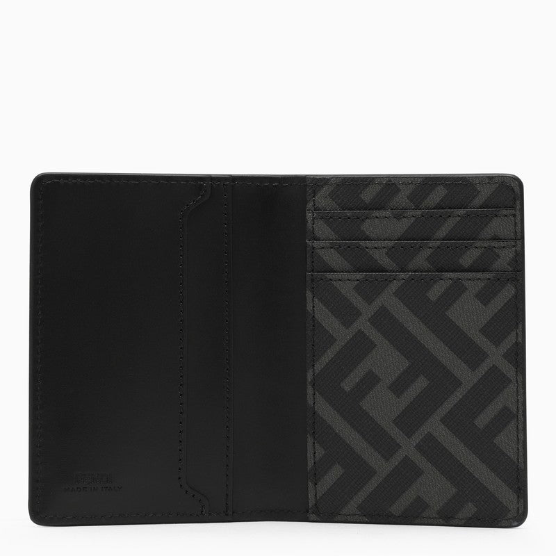 Black/grey leather card holder