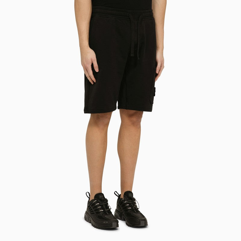 Black cotton bermuda shorts