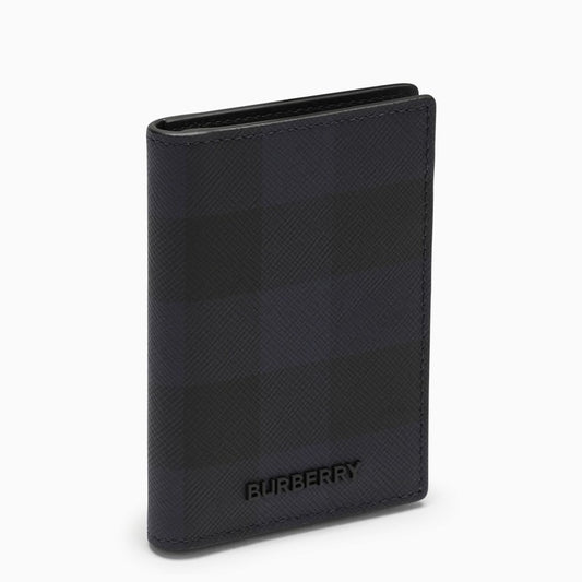 Navy blue book card holder with Check motif