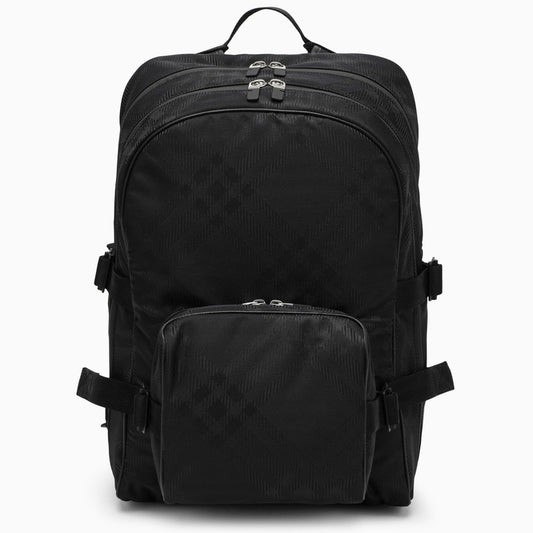 Backpack in black jacquard check