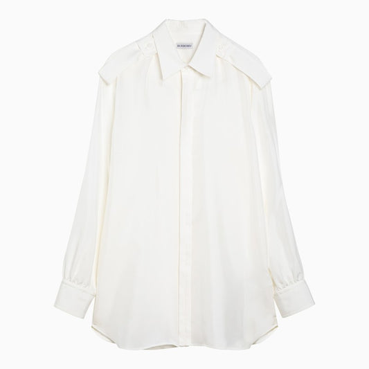 White silk grain-coloured shirt