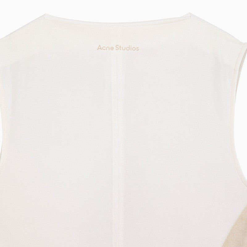 [WOMEN][NEW IN]White/beige printed sleeveless long dress