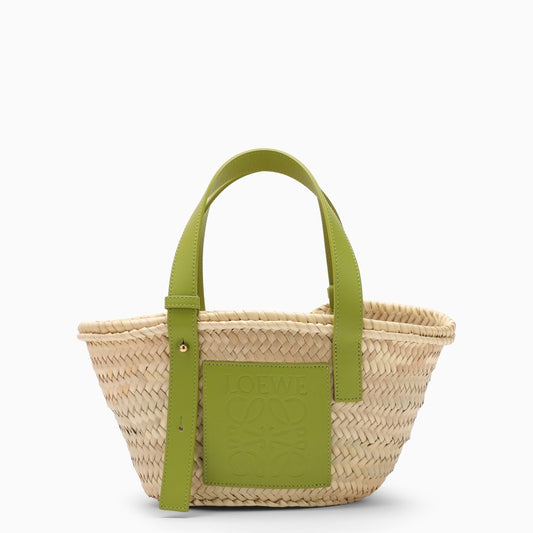 [WOMEN][BAG#]Small natural/green raffia basket