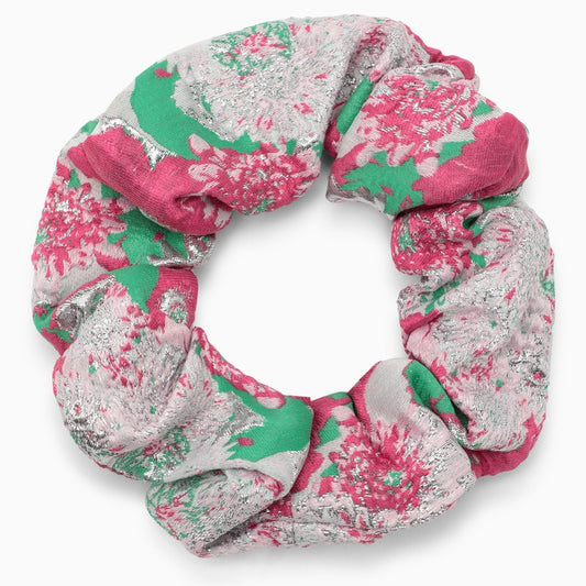Floral print scrunchie with logo