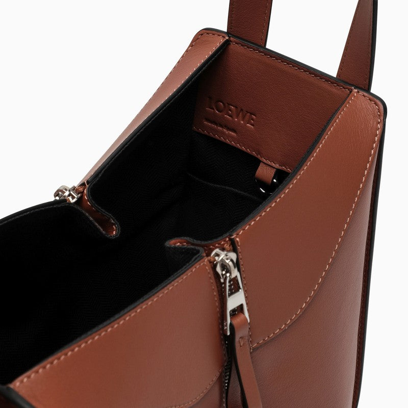 Compact Hammock brown leather bag