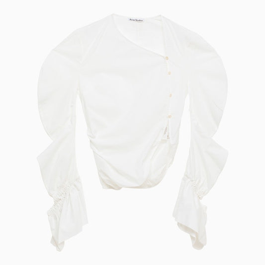 White asymmetrical blouse