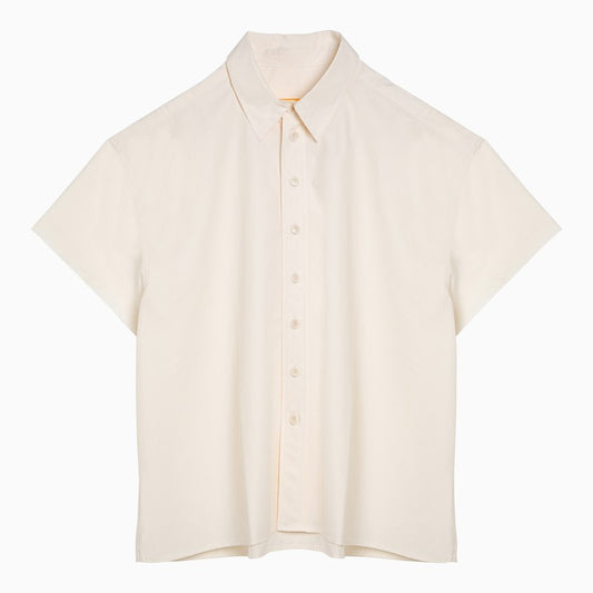 White short-sleeved cotton shirt