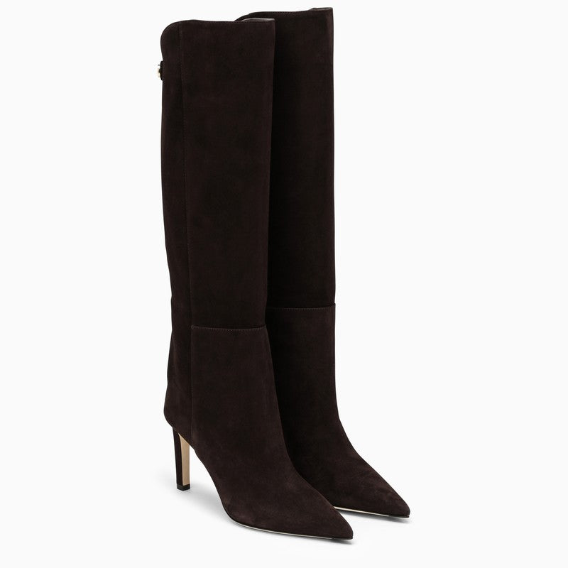 Suede coffee boot