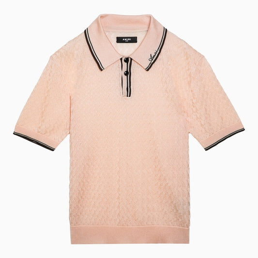 Light pink viscose polo shirt