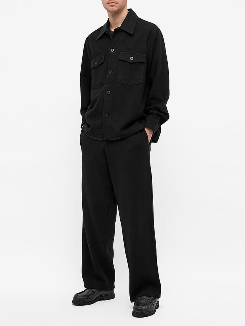 d.code - OUR LEAGACY｜EVENING COACH JACKET Black Brushed Cotton