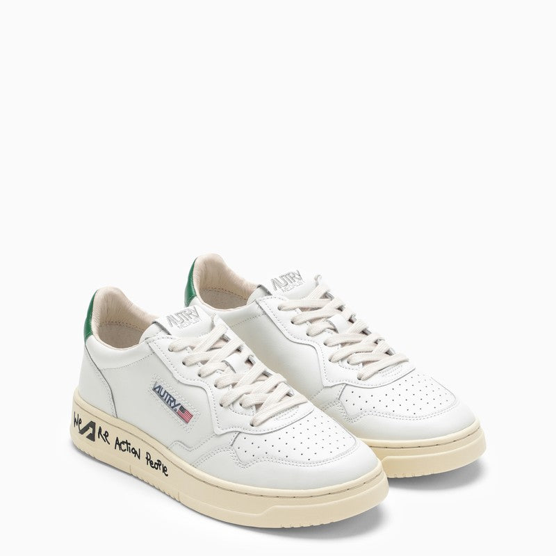 Low Medalist white/green trainer