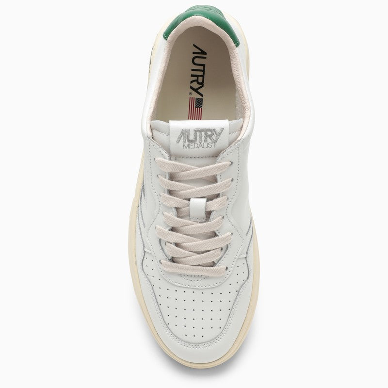 Low Medalist white/green trainer