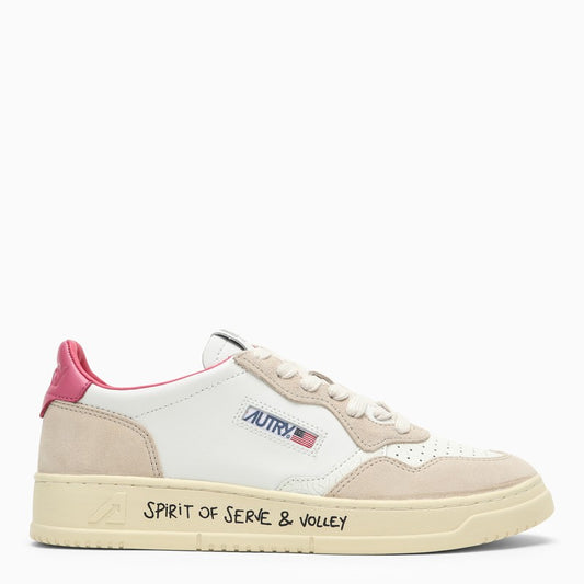 Medalist trainer in white/pink leather and suede