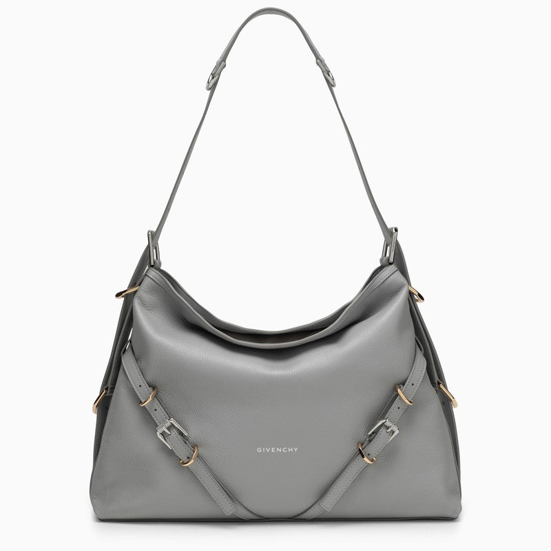 Medium Voyou bag in light grey leather