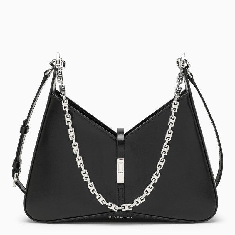 Cut out small black leather bag