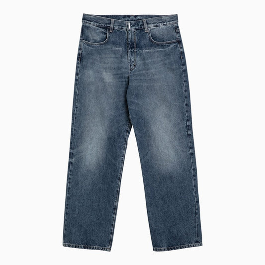 Blue washed-out denim jeans