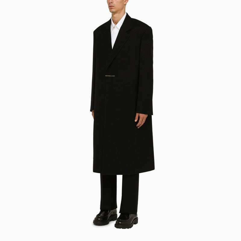 Black wool tailored coat