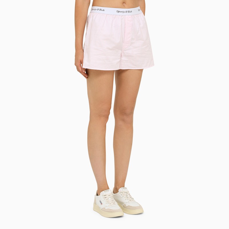 Pink/white striped shorts